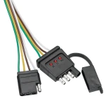 REESE Towpower 4-Flat connector loop with LED tester for trailers
