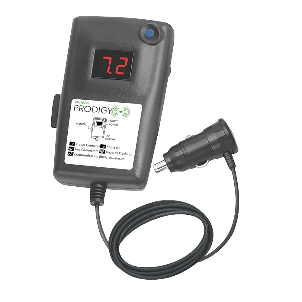 Wireless brake controller with remote unit, LED display, diagnostics for rental and fleet use