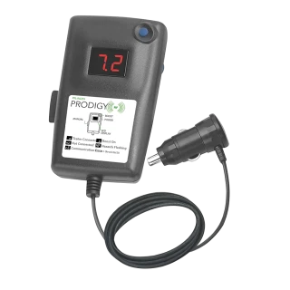 Wireless brake controller with remote unit, LED display, diagnostics for rental and fleet use