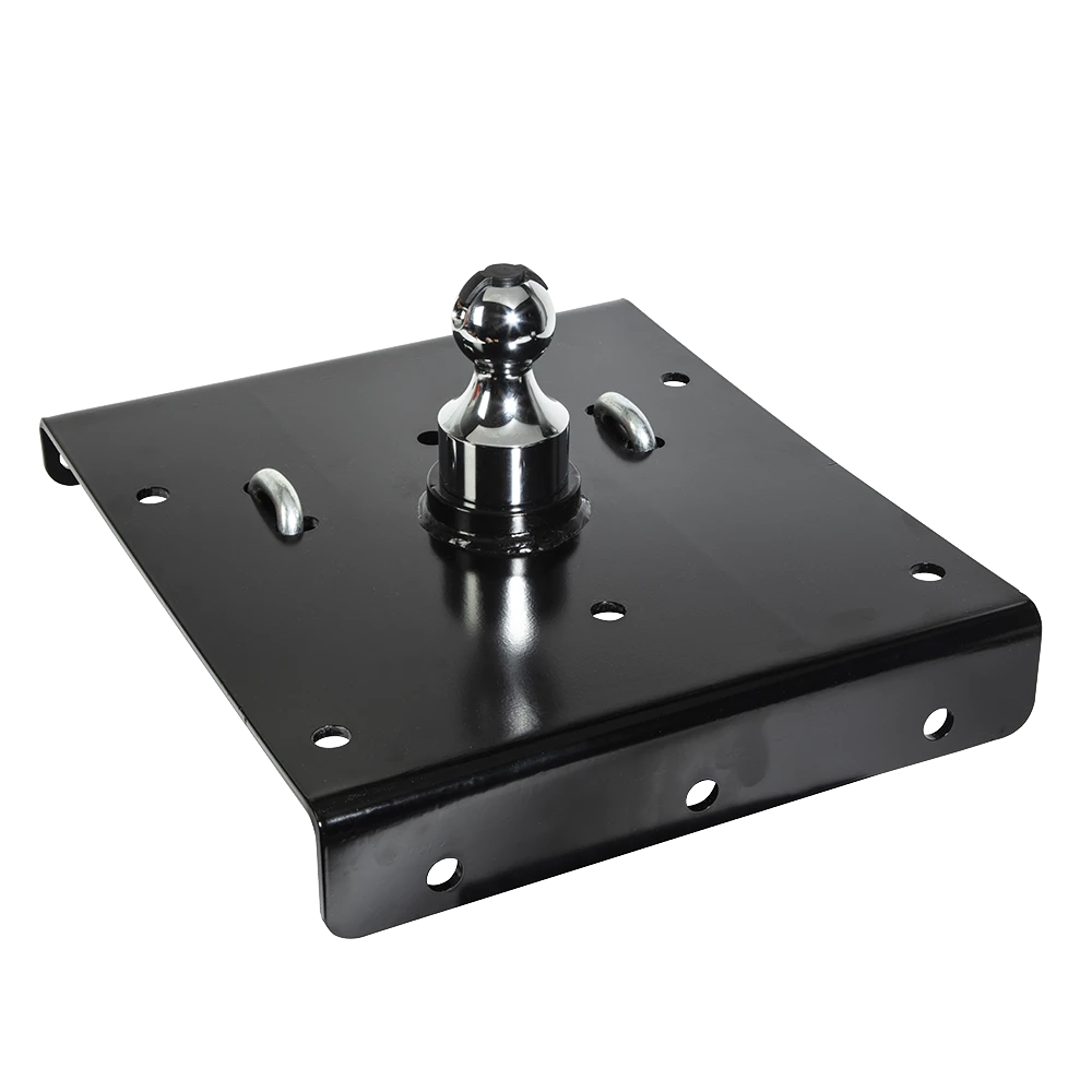Gooseneck trailer hitch with high strength chrome plated ball, suitable for standard suspensions.