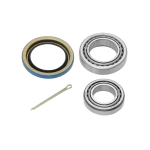 Trailer Bearing Kit for Boat, Utility, Snowmobile, and RV Hubs Bearing kit with cones, cups, seal, and pin for trailer hubs.