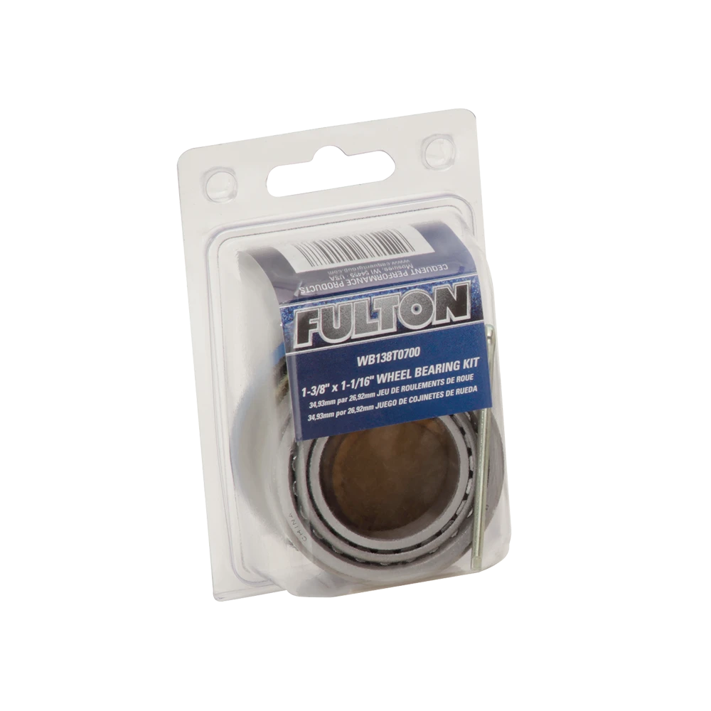 Trailer Bearing Kit for Boat, Utility, Snowmobile, and RV Hubs Bearing kit with cones, cups, seal, and pin for trailer hubs.