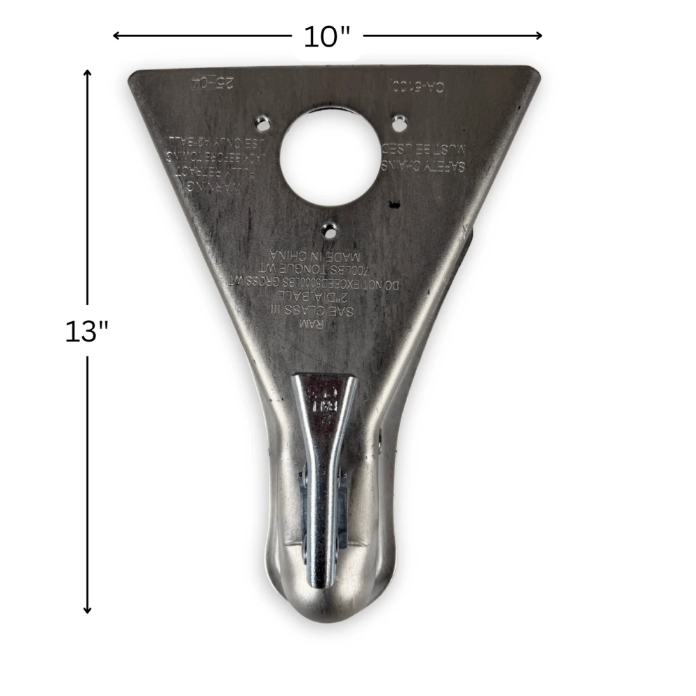 RAM A-Frame trailer coupler 2 inch ball 5000 lb zinc CA-5100-Z