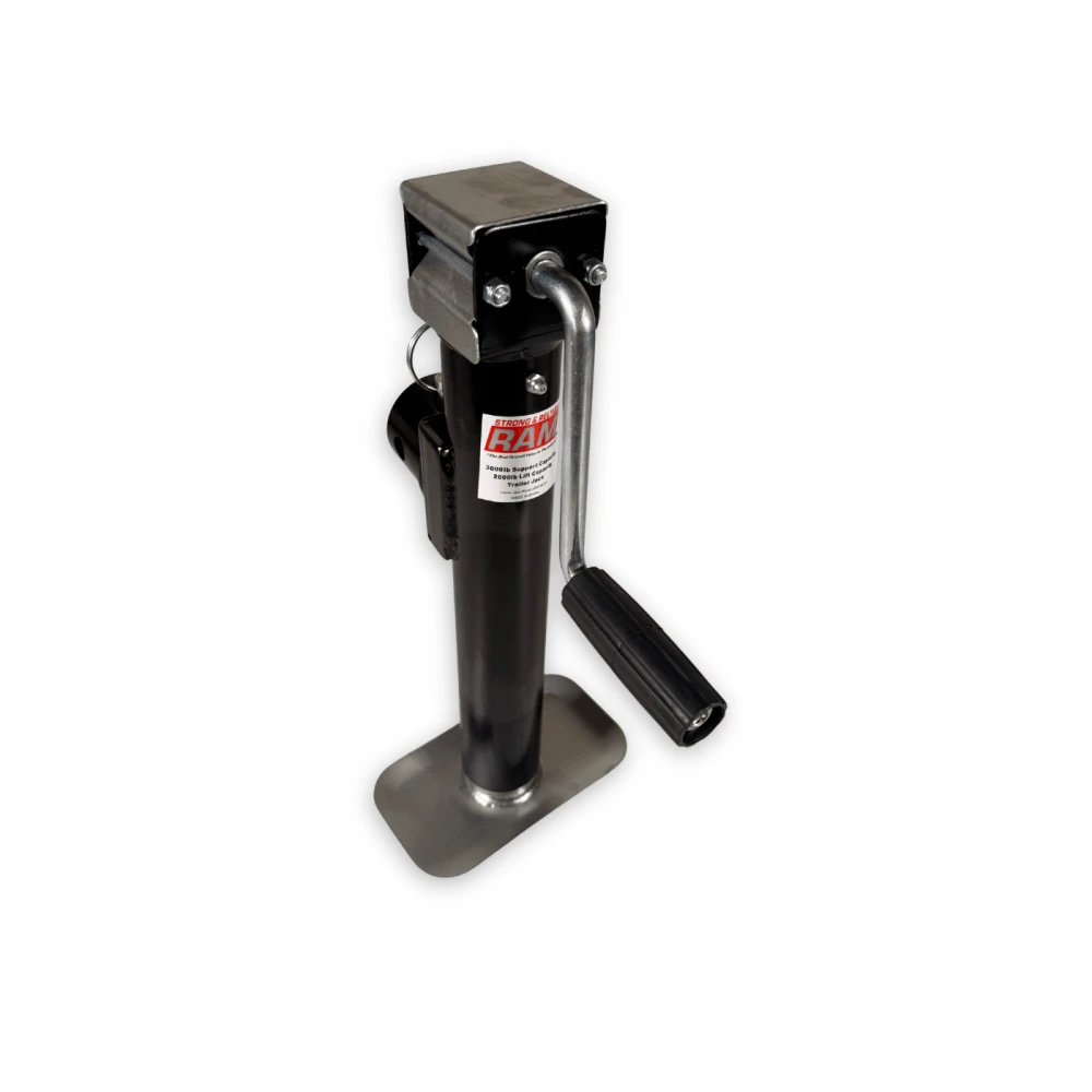 RAM Pipe Mount Swivel Trailer Jack TJP-2001S-B black sidewind 2000 lb lift