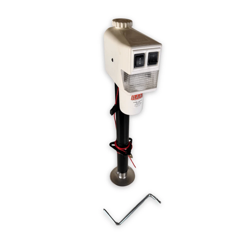 RAM electric A-frame trailer jack white 3500 lb 18 inch travel EJ-3520-WBX