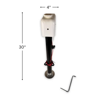 RAM electric A-frame trailer jack white 3500 lb 18 inch travel EJ-3520-WBX
