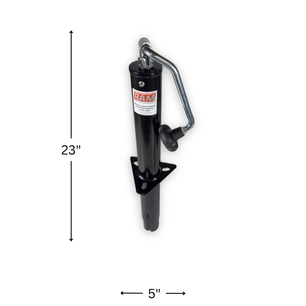 RAM Round A-Frame Trailer Jack Topwind 5000 lb Black TJA-5000T-B