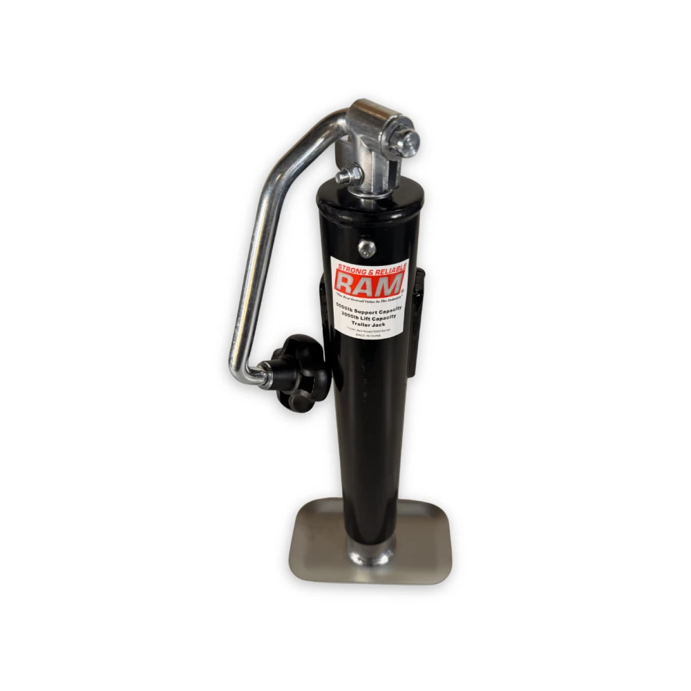 RAM Pipe Mount Swivel Trailer Jack TJP-5001-B black topwind 5000 lb