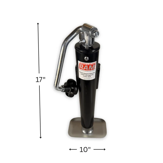 RAM Pipe Mount Swivel Trailer Jack TJP-5001-B black topwind 5000 lb
