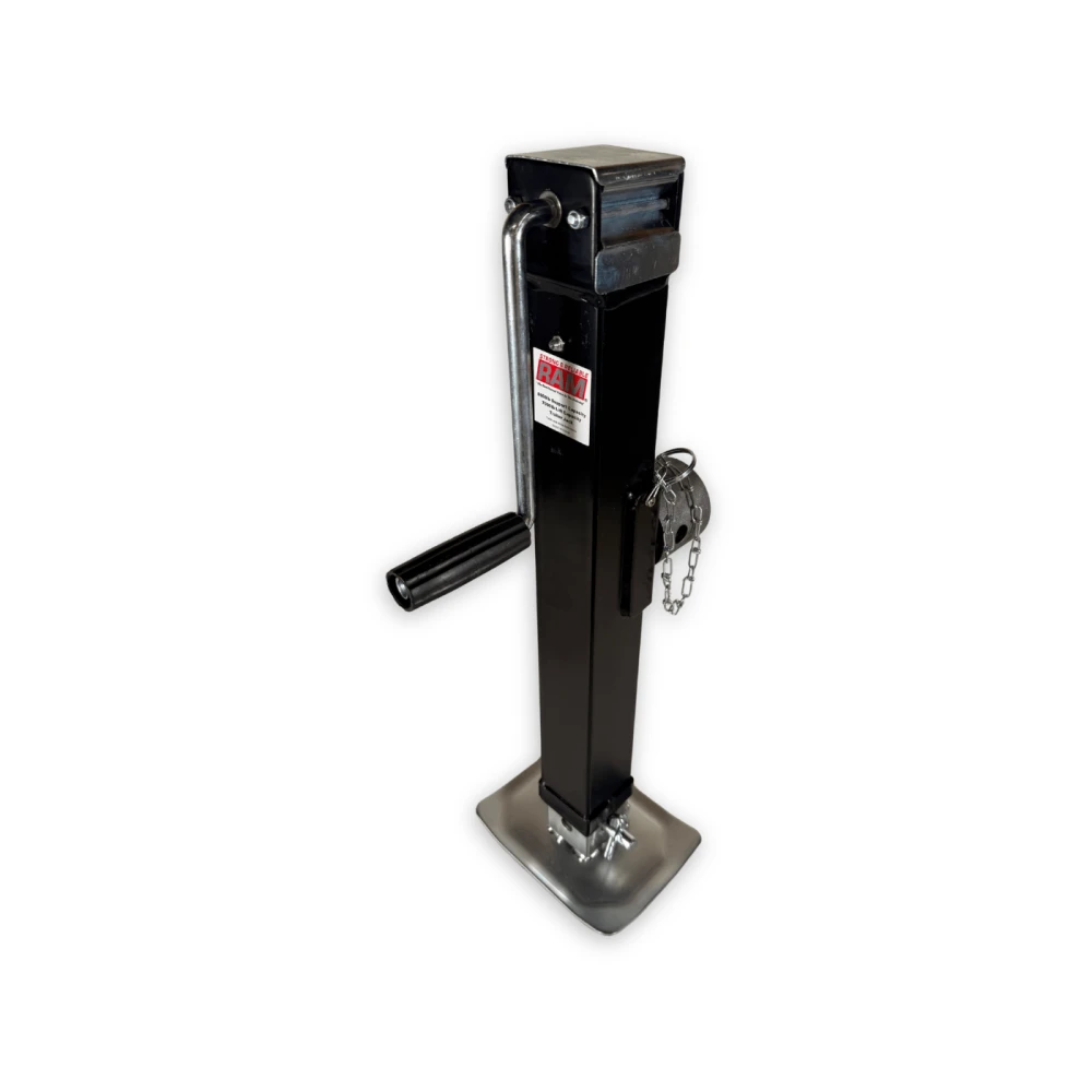 RAM TJDP-7000S-B pipe mount square trailer jack, sidewind, 8000 lb support, 7000 lb lift, black