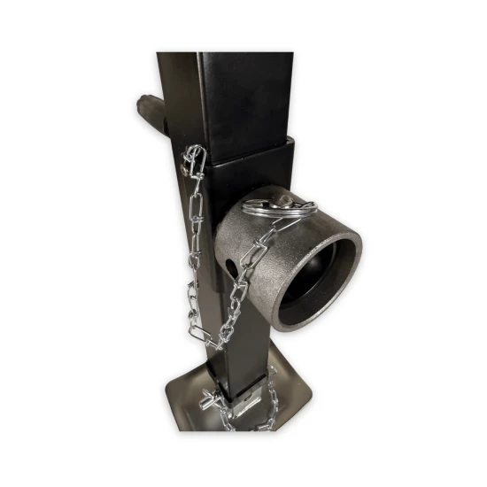 RAM TJDP-7000S-B pipe mount square trailer jack, sidewind, 8000 lb support, 7000 lb lift, black