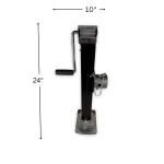 RAM TJDP-7000S-B pipe mount square trailer jack, sidewind, 8000 lb support, 7000 lb lift, black