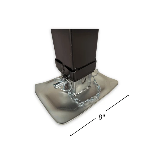 RAM TJDP-7000S-B pipe mount square trailer jack, sidewind, 8000 lb support, 7000 lb lift, black
