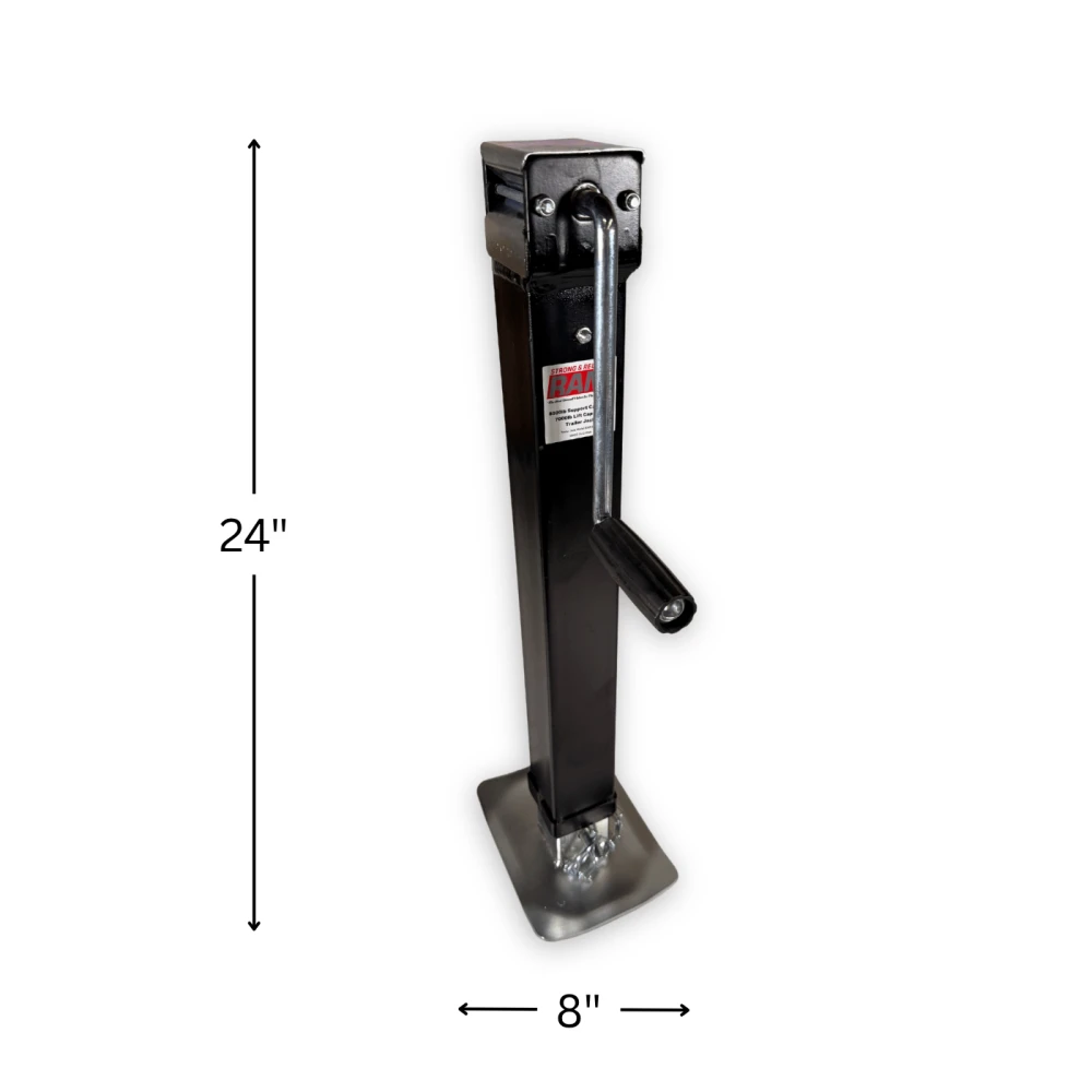 RAM Direct Weld Heavy Duty Square Trailer Jack Sidewind 8000 lb support 7000 lb lift black TJD-7000S