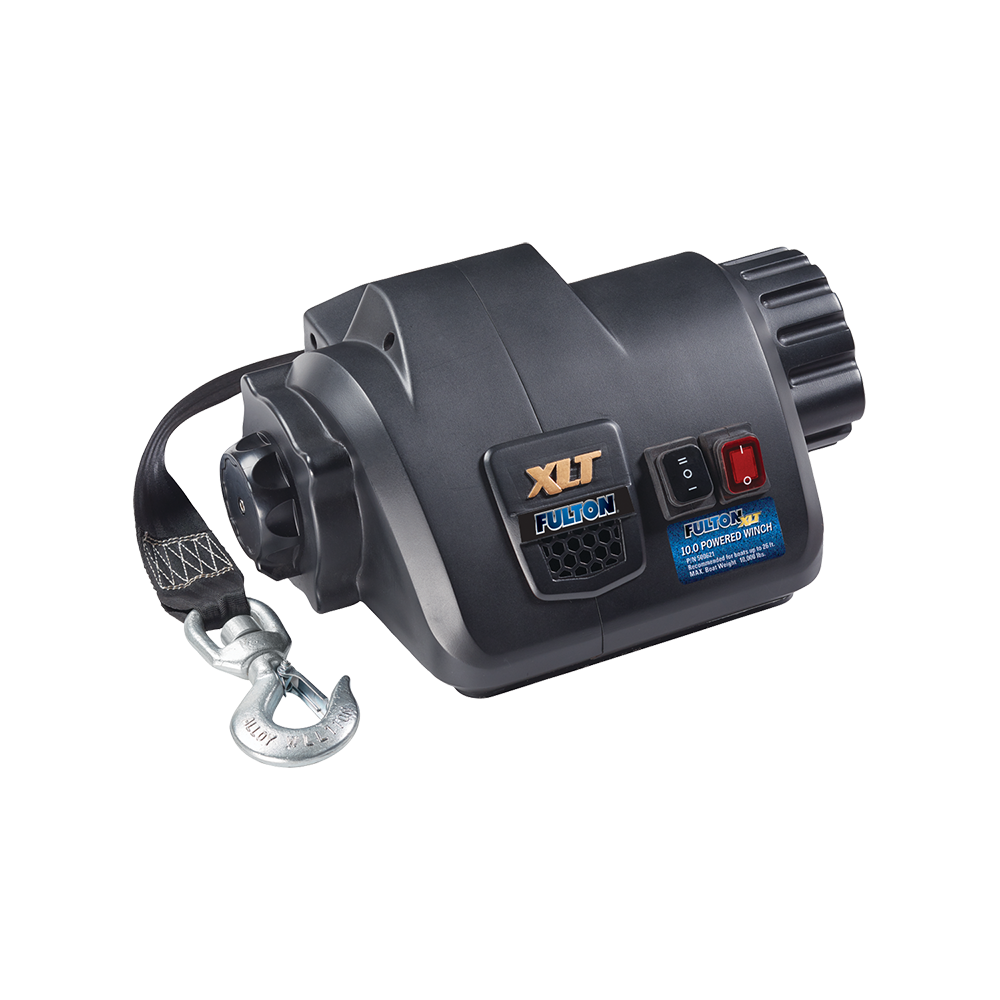 Fulton XLT Marine Trailer Powered Electric Winch Powered 10,000 lbs Capacity 15 ft Strap Easy Install System 5 Year Warranty - 500621 Boat Winch