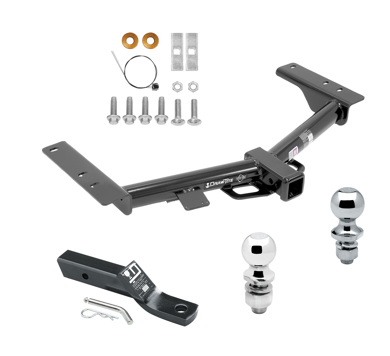 Trailer Tow Hitch For 15-24 Ford Transit 150 250 350 Receiver w/ 1-7/8" and 2" Ball