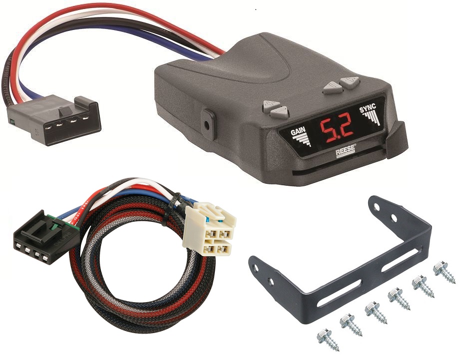Trailer Brake Control for 14-19 Chevy Silverado GMC Sierra 1500 w/ Plug Play Wiring Adapter Reese Brakeman IV Eletric Trailer Brakes Module Box Controller