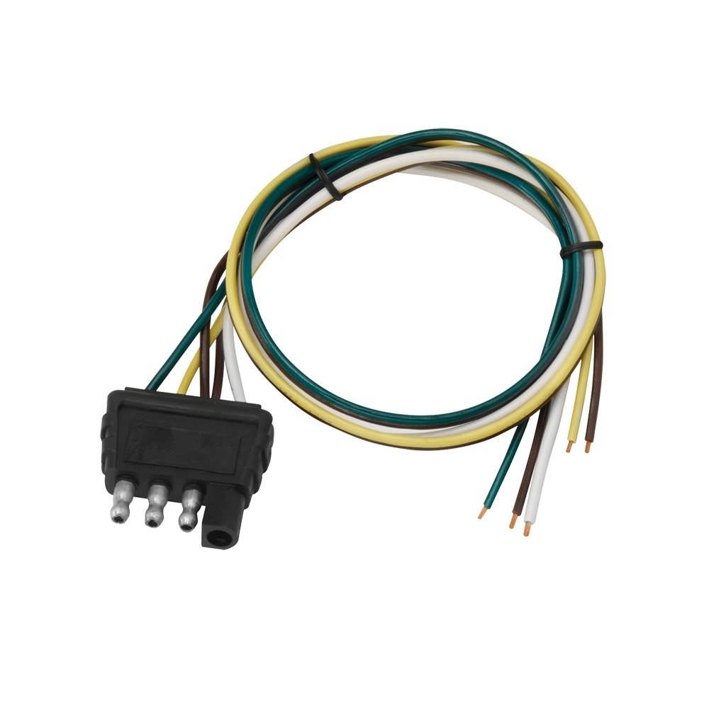 Wesbar 4-Way Flat Trailer End Wiring Connector with 18 Inch Wire 002402
